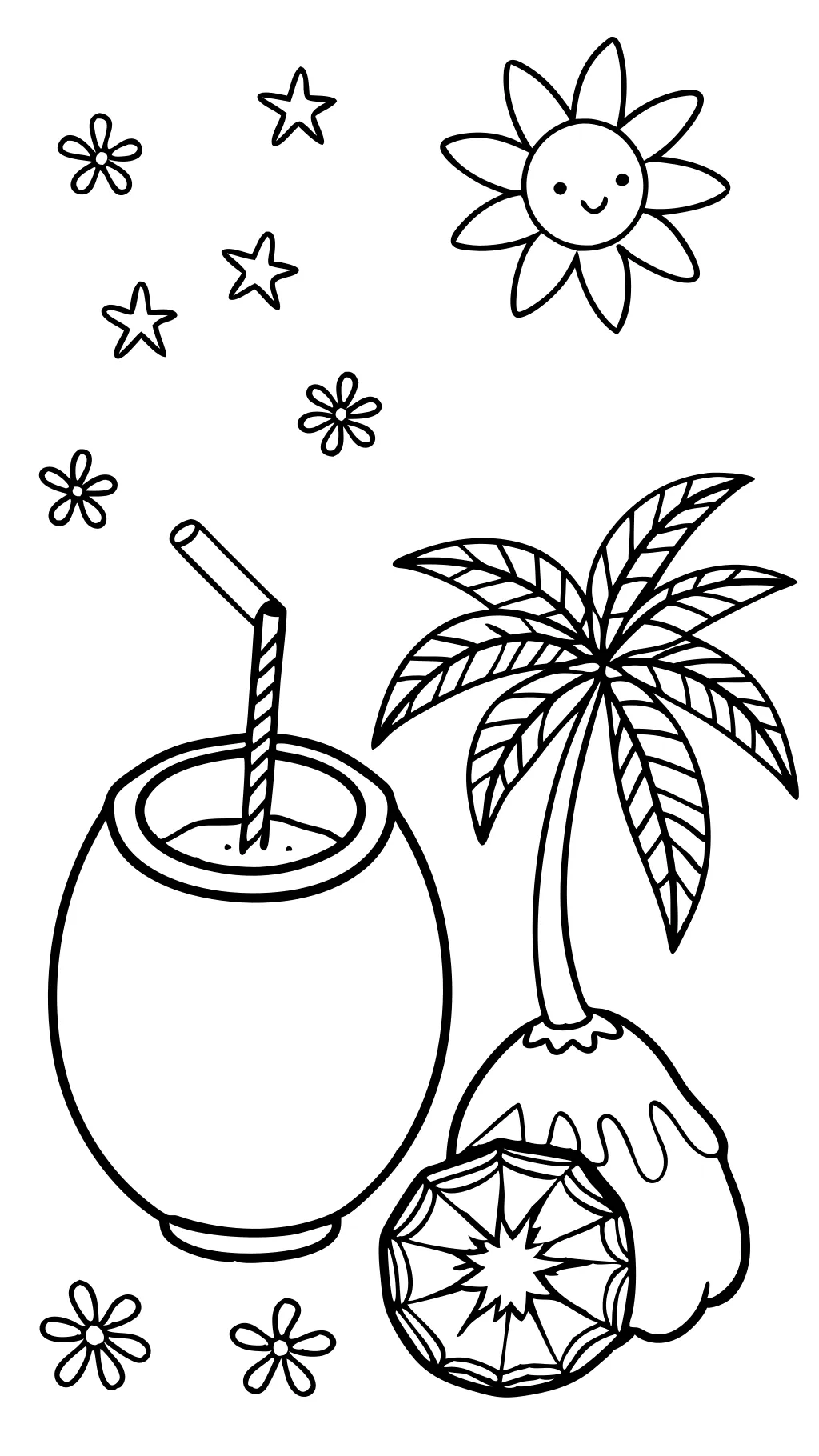 coloriage de noix de coco